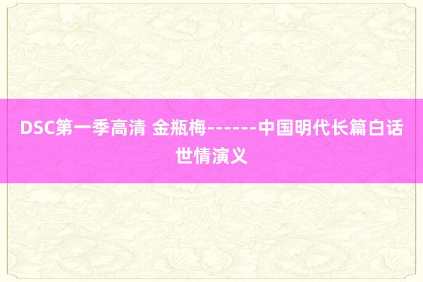 DSC第一季高清 金瓶梅------中国明代长篇白话世情演义