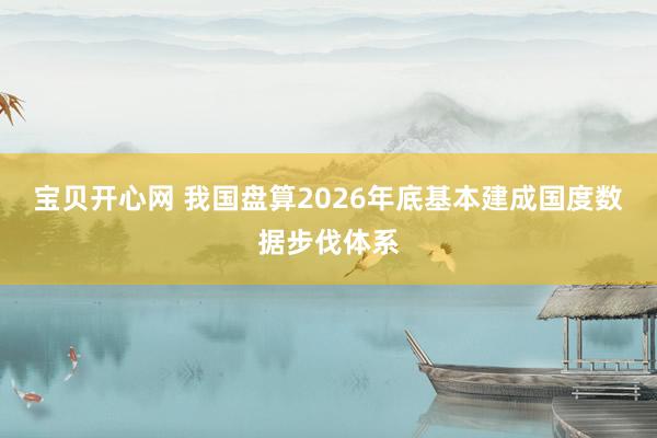 宝贝开心网 我国盘算2026年底基本建成国度数据步伐体系